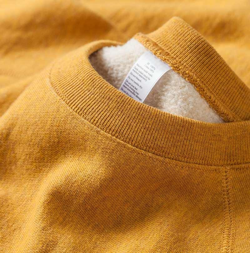 460g重磅鹅黄色 暖色系纯棉加绒宽松插肩休闲卫衣男女款套头上衣