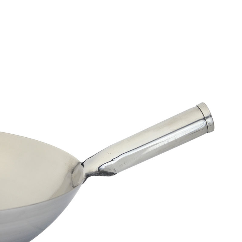 无磁 厨师饭店用品 无涂层 不锈钢无耳一体炒菜锅 36cm kane 康磊