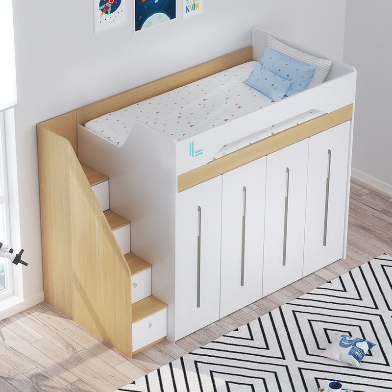 联一家具床下高架衣柜一体多功能组合小户户型可抽拉高低