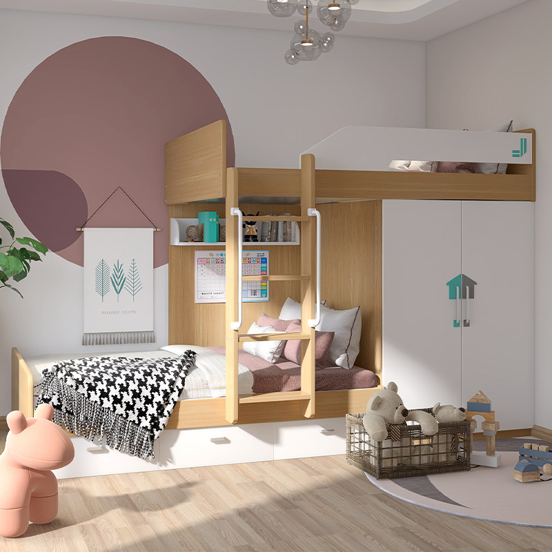 一交错式高低错位上下床简约小户户型多功能儿童高低
