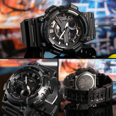 卡西欧casio男士学生武士运动男孩初中男表男生电子手表aeq110w日韩