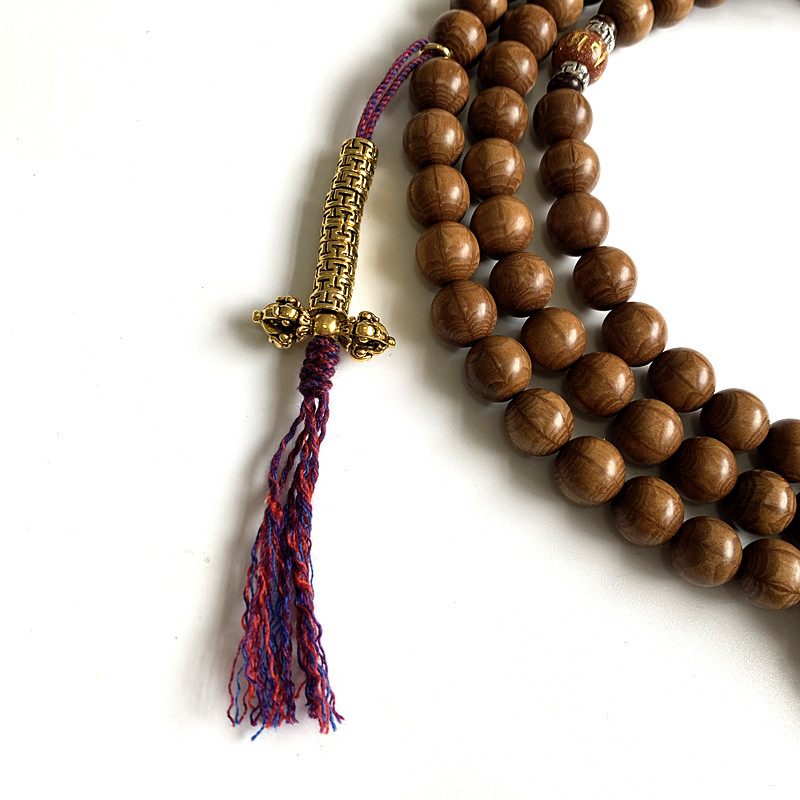 五台山藏式转运六道降龙手持串老念珠流苏计数佛珠