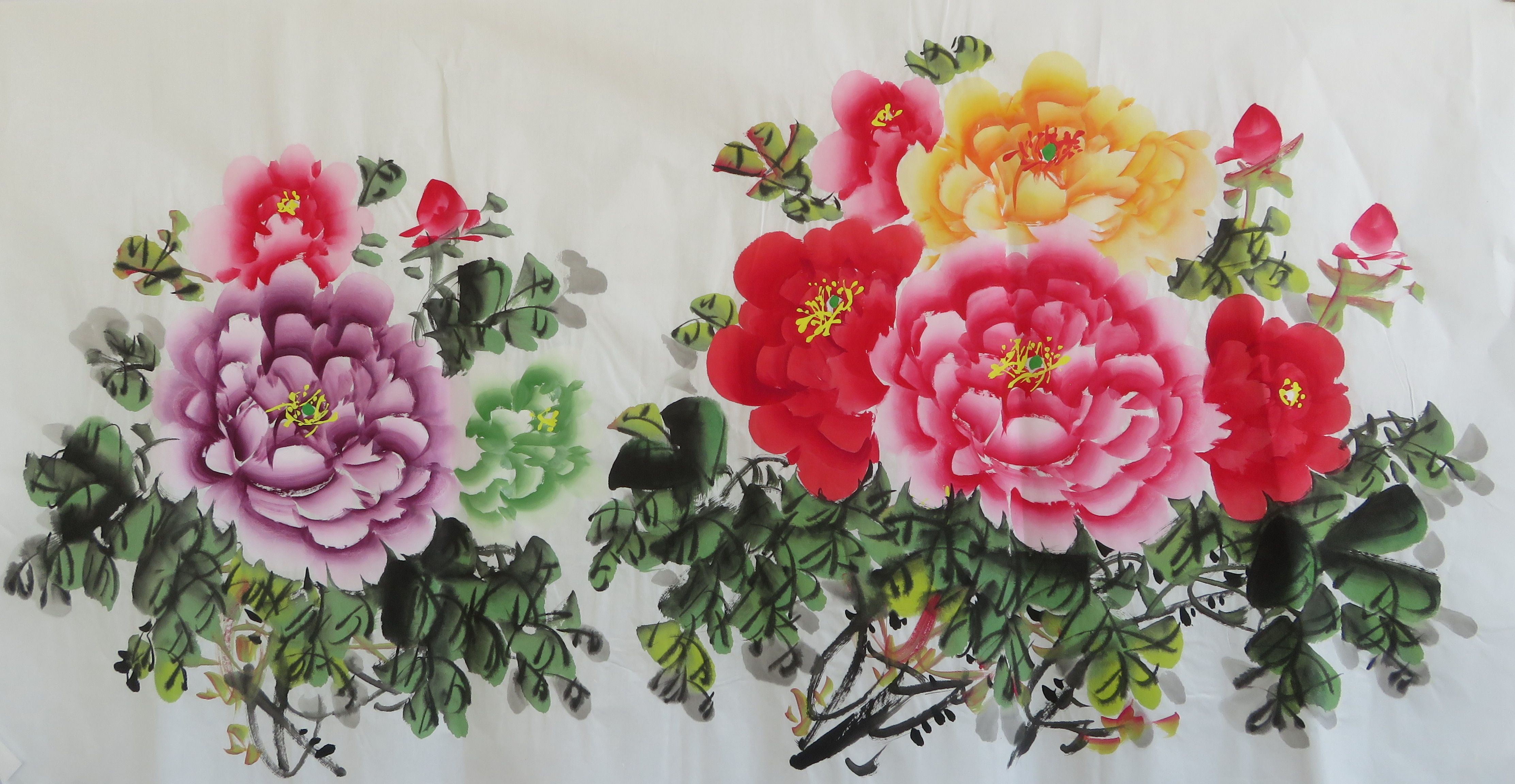 花开富贵牡丹四尺手绘挂画精美国画装饰宣纸特价国画