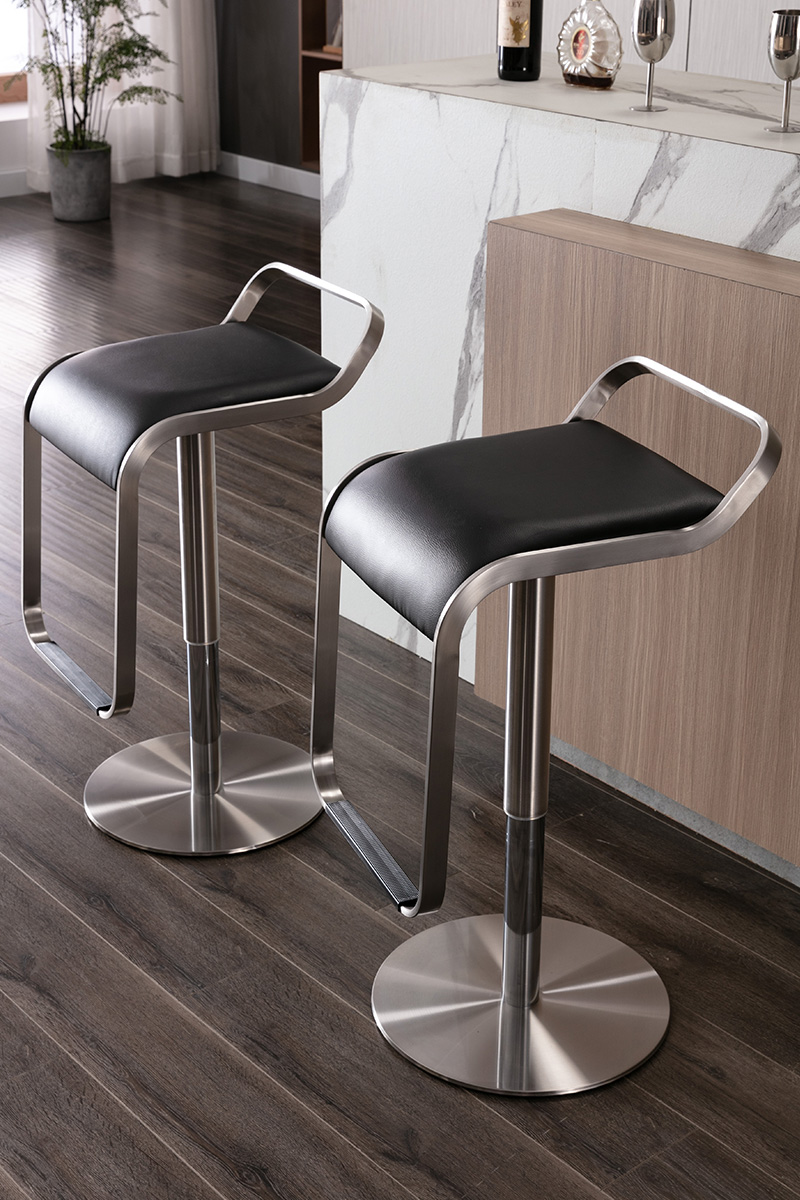 北木轻奢家用升降吧椅酒吧前台不锈钢现代简约吧台前台椅