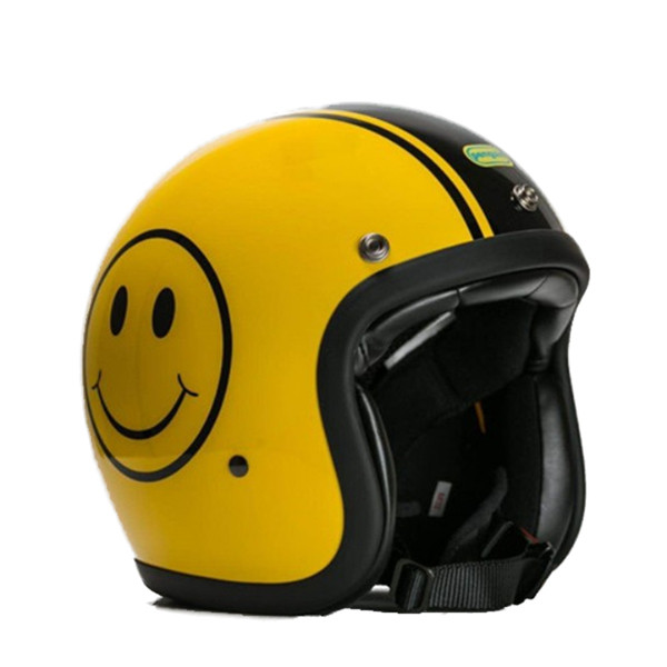 penguin网红笑脸可爱哈雷摩托车头盔夏季电动机车骑行3/4半盔3xl