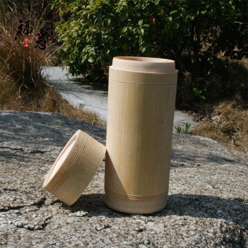 带盖竹杯竹筒杯酒酒店竹制餐具密封型茶叶茶叶罐随手杯