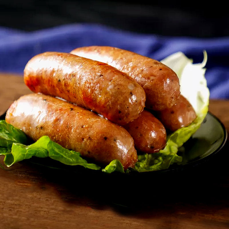 烤肠纯肉火山山石肠黑香肠热狗黑胡椒台式地道香肠