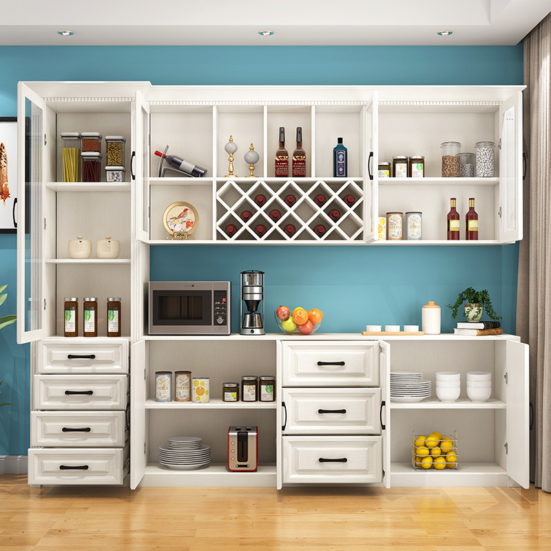 简约现代欧式餐边柜吊柜橱柜餐厅酒柜组合多功能餐边柜