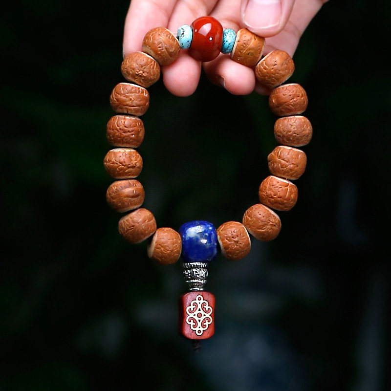 菩提藏式凤眼提手男女尼泊尔原籽提子文玩配饰手链