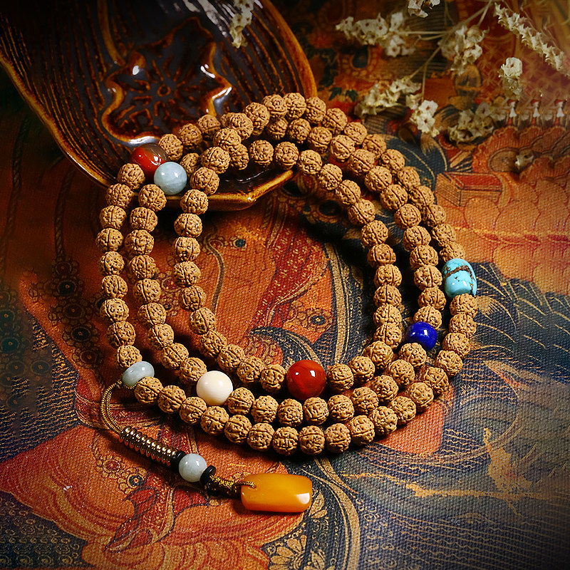 小金刚菩提提子手串男女108颗手链福果地藏式佛珠菩提