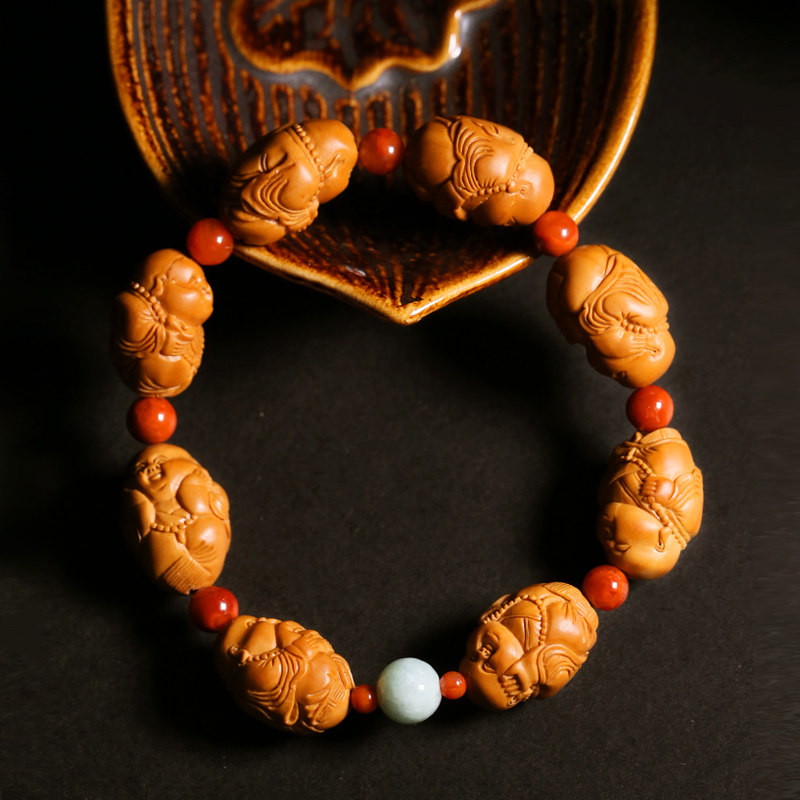 「福果地」橄榄核手串弥勒笑口常开纯手工天然配饰文玩佛珠开运