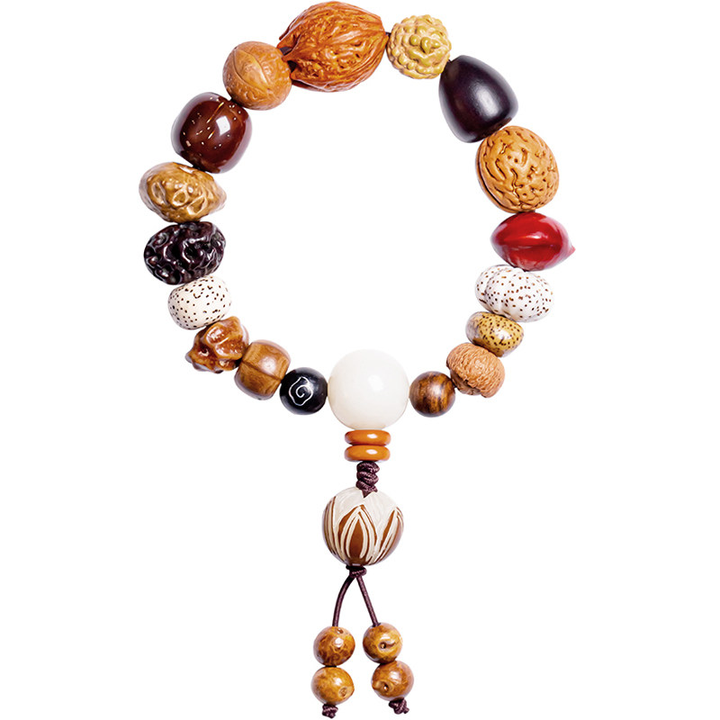 十八子菩提子手串女星月金刚莲花如意桃核天然念佛珠手链精品文玩