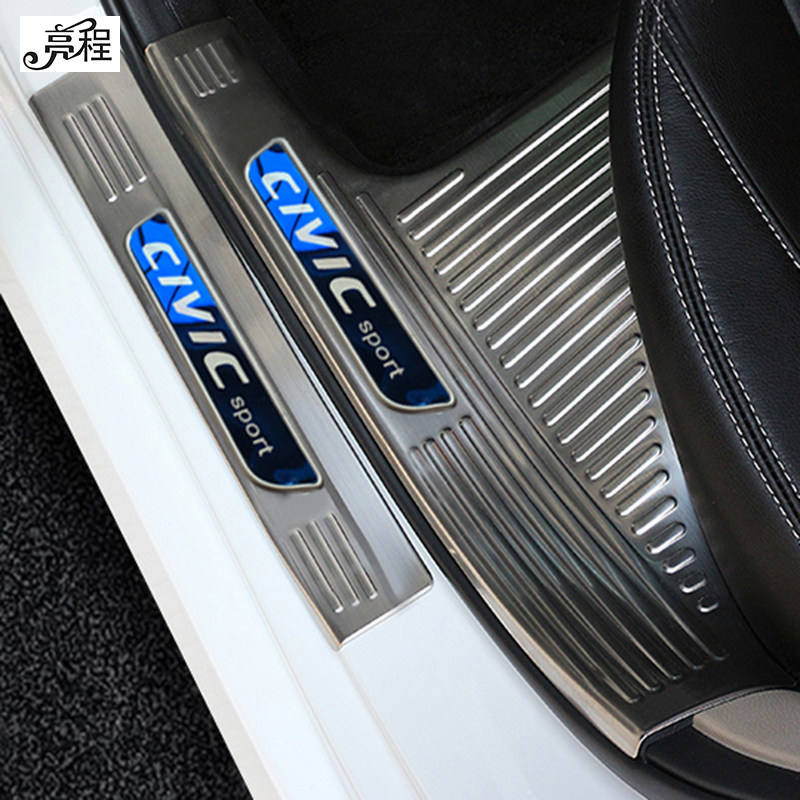 思域门槛适用于本田1621款十代改装不锈钢迎宾踏板车身