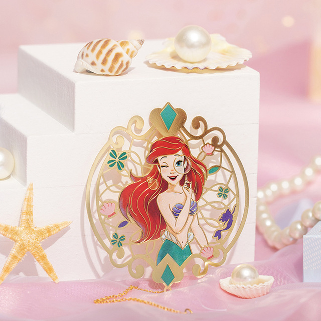 迪士尼童话公主书签冰雪奇缘艾莎书页学生金属美人鱼书签