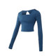 2020 new sports long-sleeved women's yoga clothes with navel and waist sports fitness clothes women's back sexy hollow top 2020 new sports long-sleeved women's yoga clothes with navel and waist sports fitness clothes women's back sexy hollow top