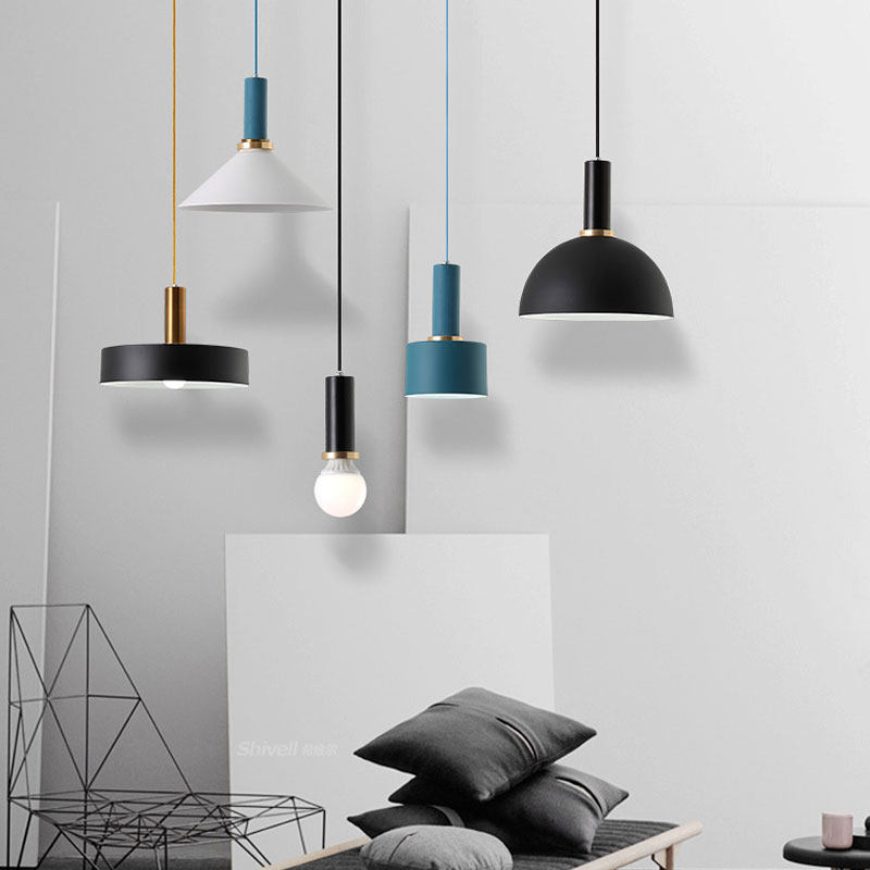 吊灯北欧餐厅三头单头现代简约创意个性工业风小马卡龙吊灯
