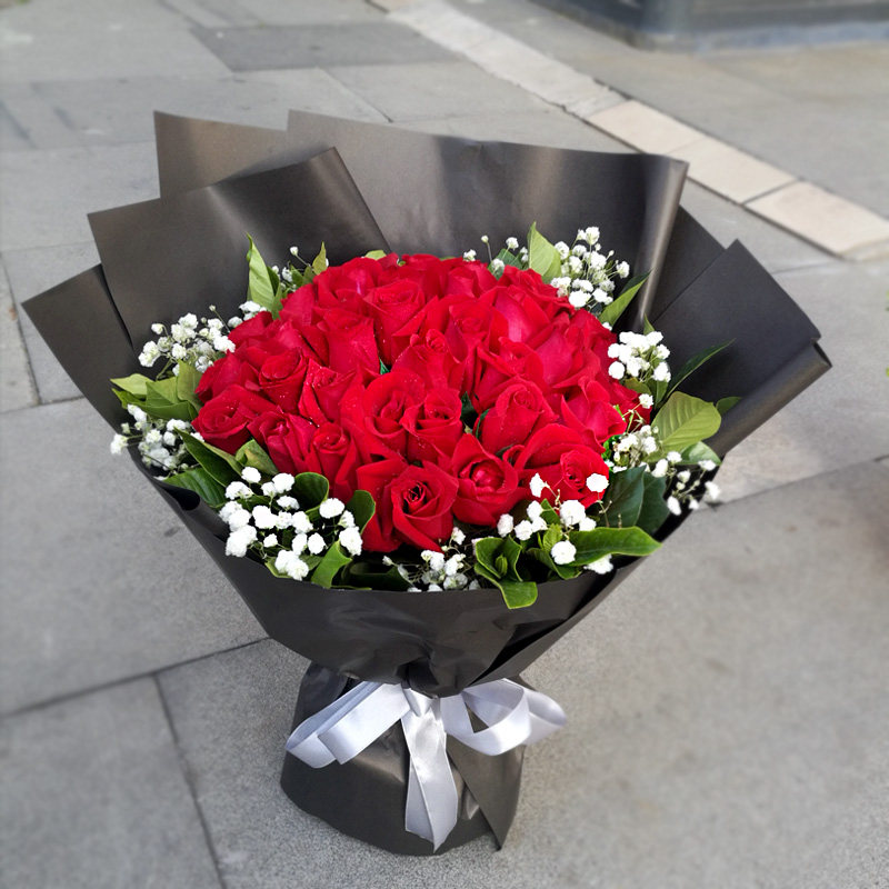 七夕鲜花速递同城送花青岛99朵红玫瑰生日情人节河南鲜花速递同城