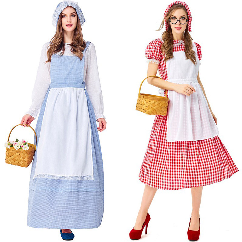 欧洲女仆厨娘童话剧平民演出服田园法国庄园农妇民族服装