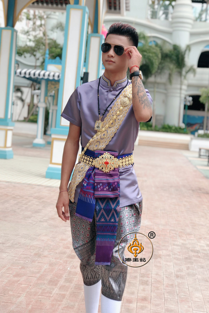 傣王妃服饰泰国泼水节男装套装节日装修修身帅气民族服装