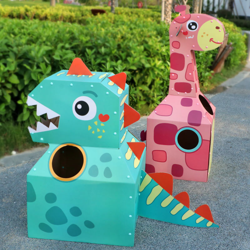 儿童创意纸箱恐龙玩具幼儿园手工拼装制作diy其他手工制作