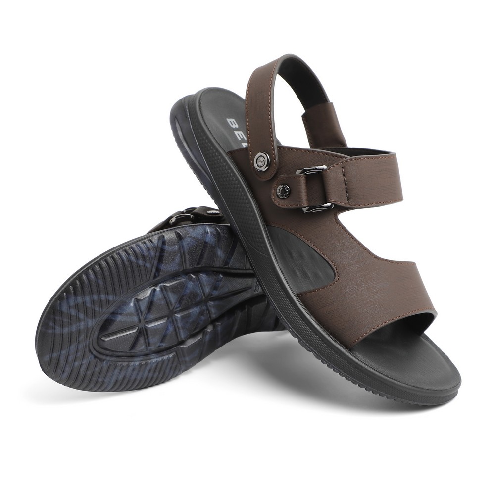 belle百丽2020夏新商场同款牛皮革男沙滩皮凉鞋6wu01bl0