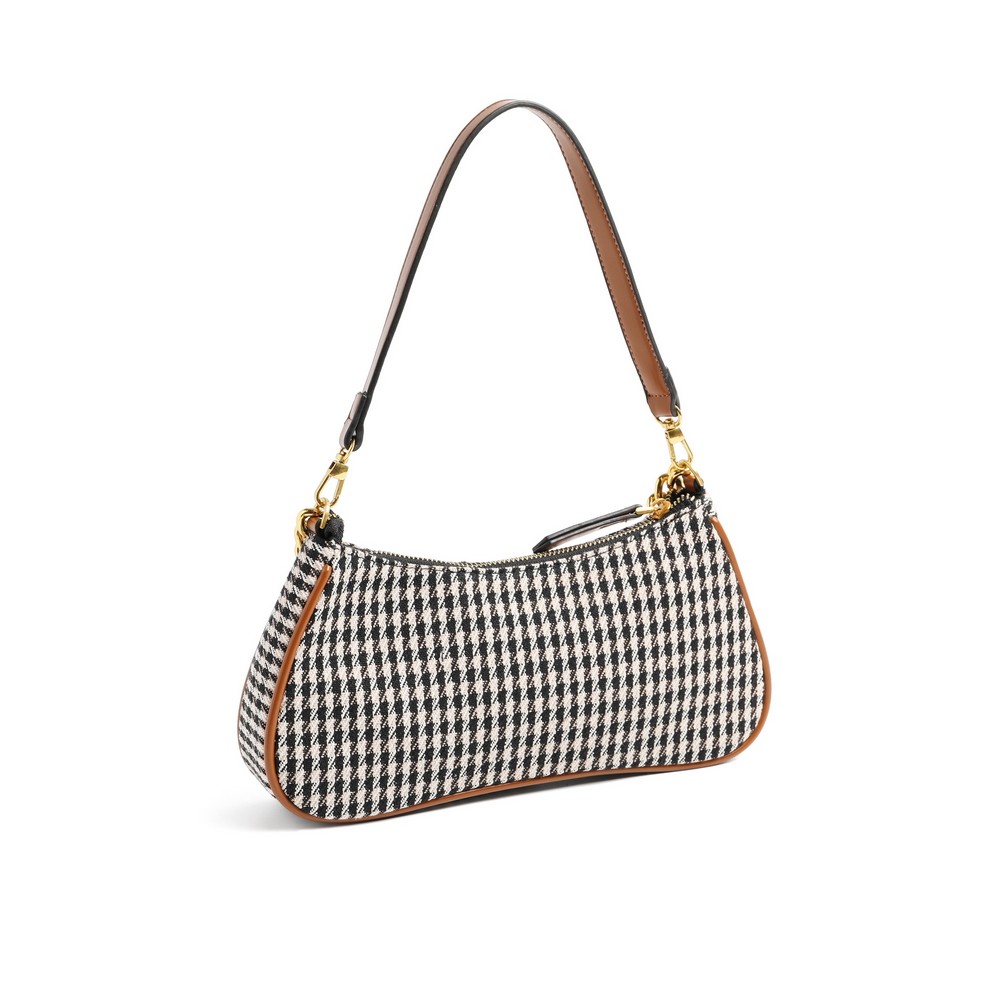 belle百丽箱包冬新千鸟格布时尚单肩包腋下腋下包女包女士包袋