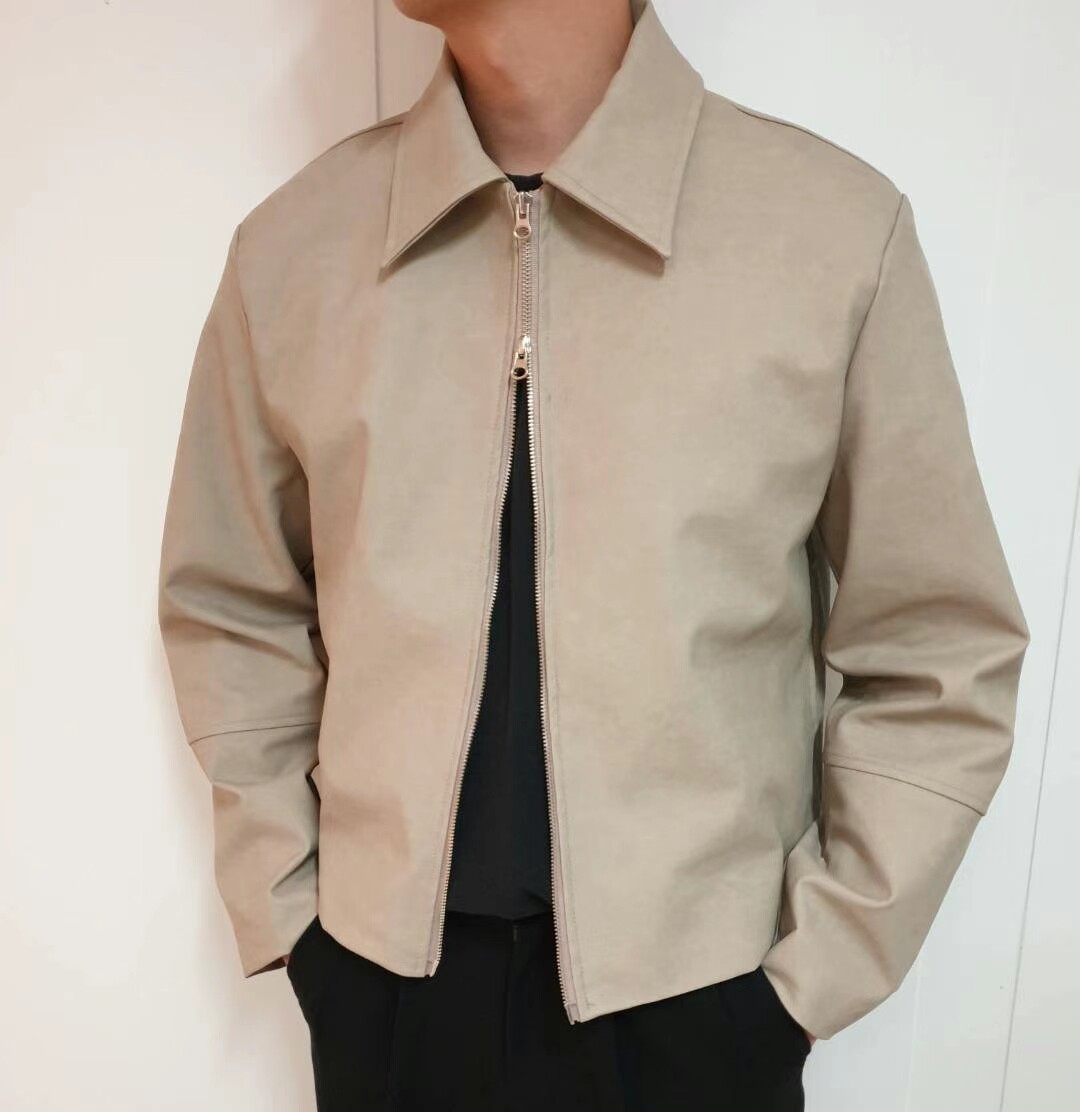 韩国22年秋冬新款大领插袋休闲潮男拉链夹克夹克