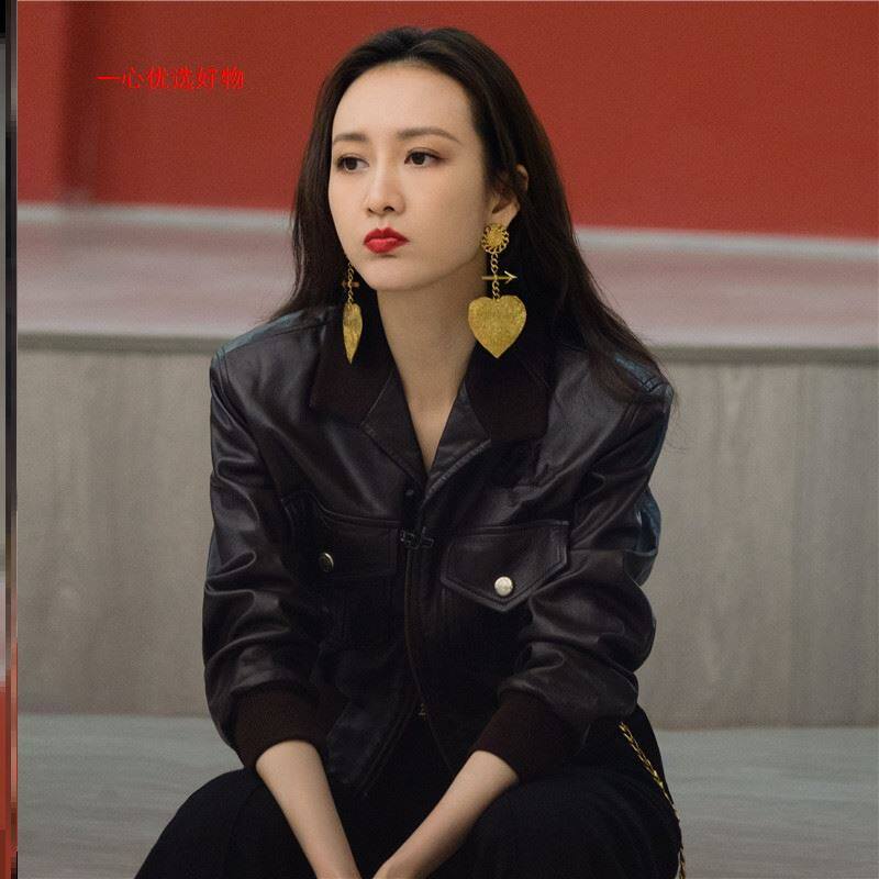 乘风破浪姐姐王鸥同外套抖音网红pu皮宽宽松嘻哈皮衣