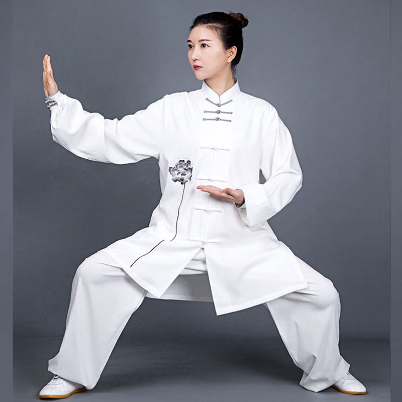 新高档太极拳中长服装国风服中练功棉麻飘逸新款太极服