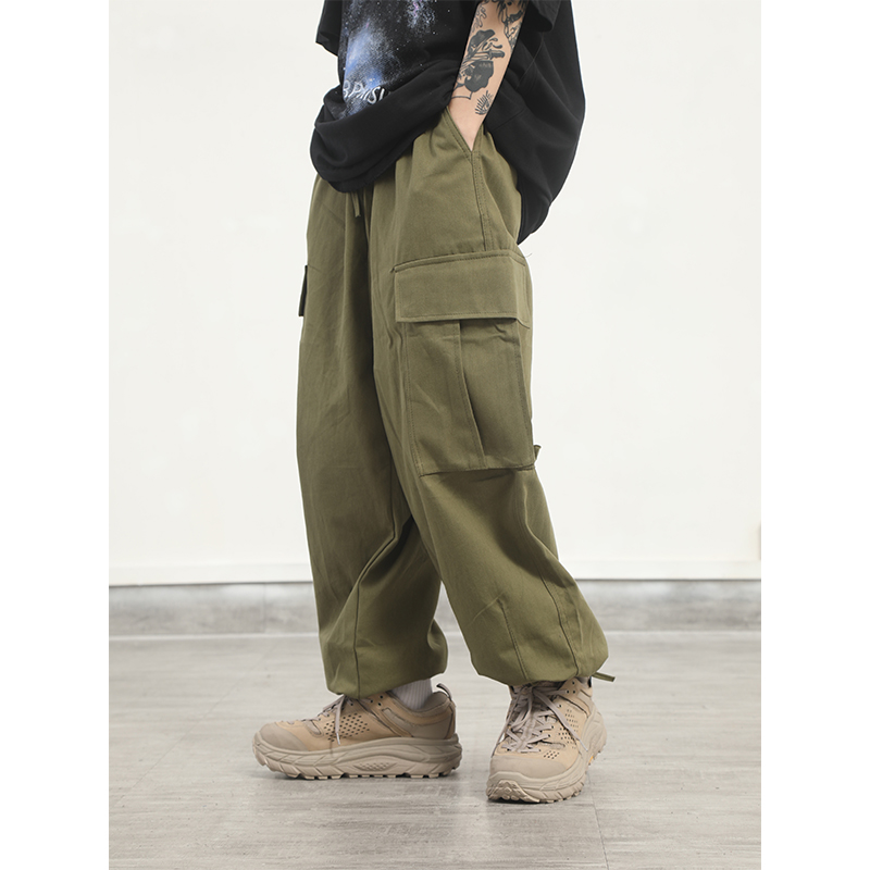 Almo1994美式街头复古多口袋宽松休闲工装裤男士嘻哈机能束脚裤潮
