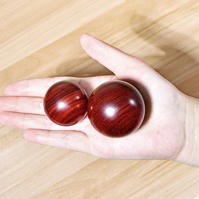 球手檀木保健手球小叶紫檀金丝楠崖柏木木质健身球