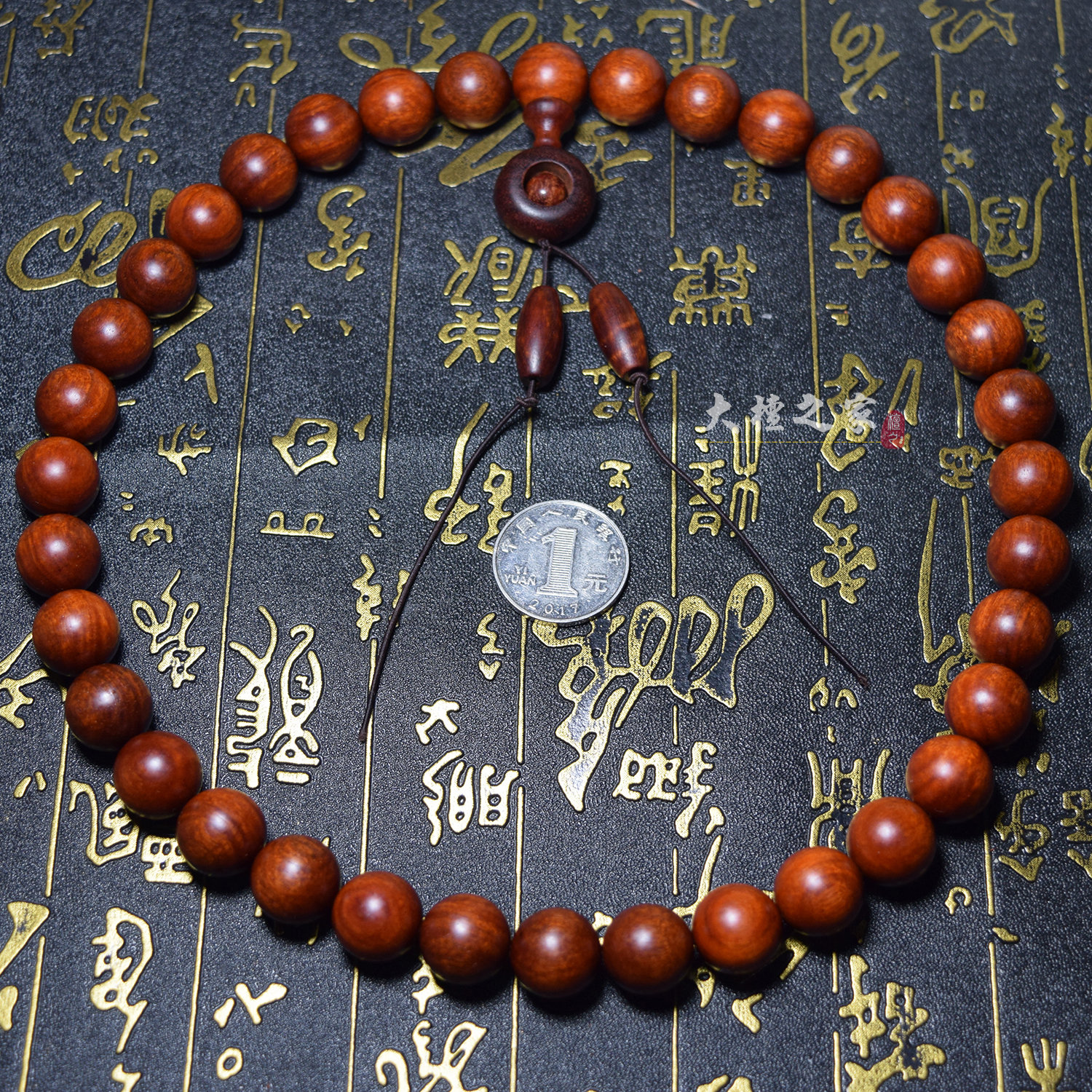 小叶紫檀手持36颗非洲佛珠念珠挂珠挂件血檀佛珠