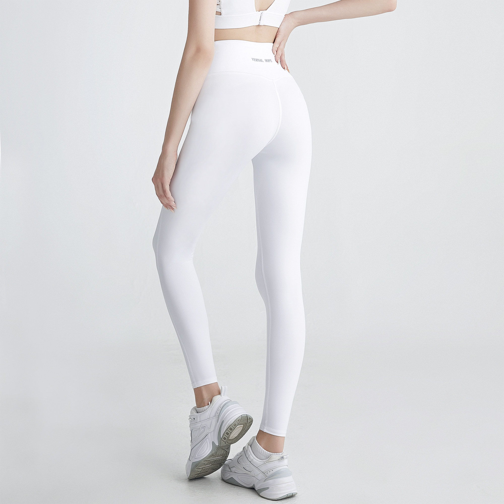 白色紧身瑜伽服女网红健身裤提臀速高腰收腹健身裤