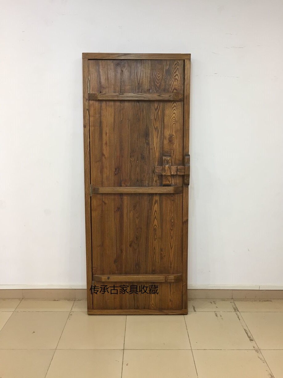 实木素门开门单开门民宿会所榆木老式茶楼室内门卧室门