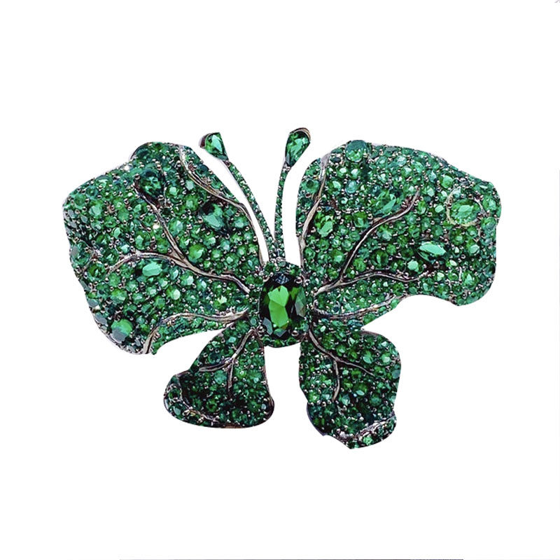 台湾cindychao艺术珠宝祖母祖母绿绿蝴蝶胸针醉人胸针