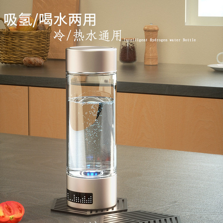 富氢水杯电解制氢氢氧小分负离量子吸氢养疗杯随手杯