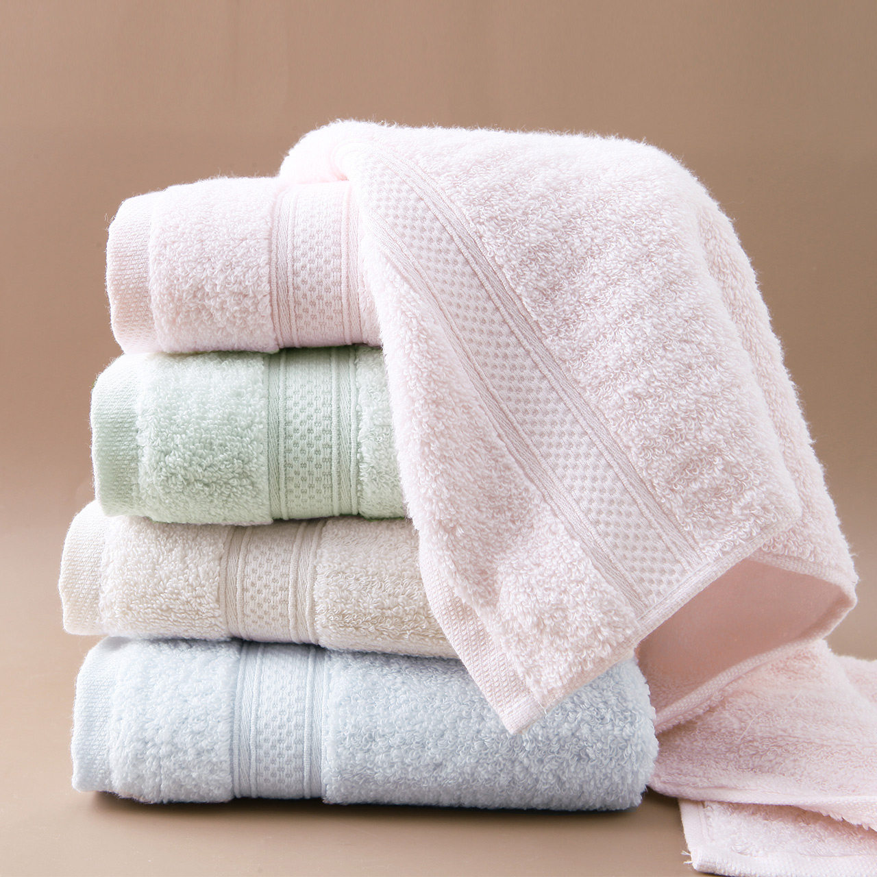 金号依诗家纯棉素色毛巾面巾波纹洗脸柔软亲肤毛巾