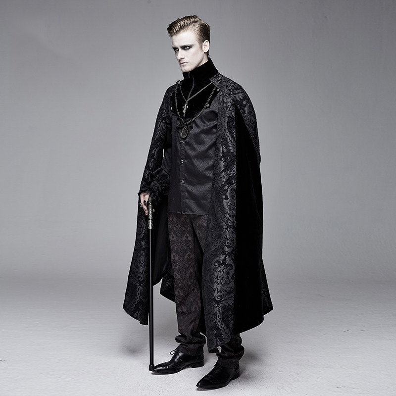 欧洲中世纪宫廷老爷绅士礼服宽松长款风衣外套风衣