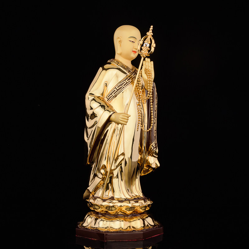 玄奘台湾盛凡摆件铜鎏金玄奘法师像唐三藏唐僧摆件