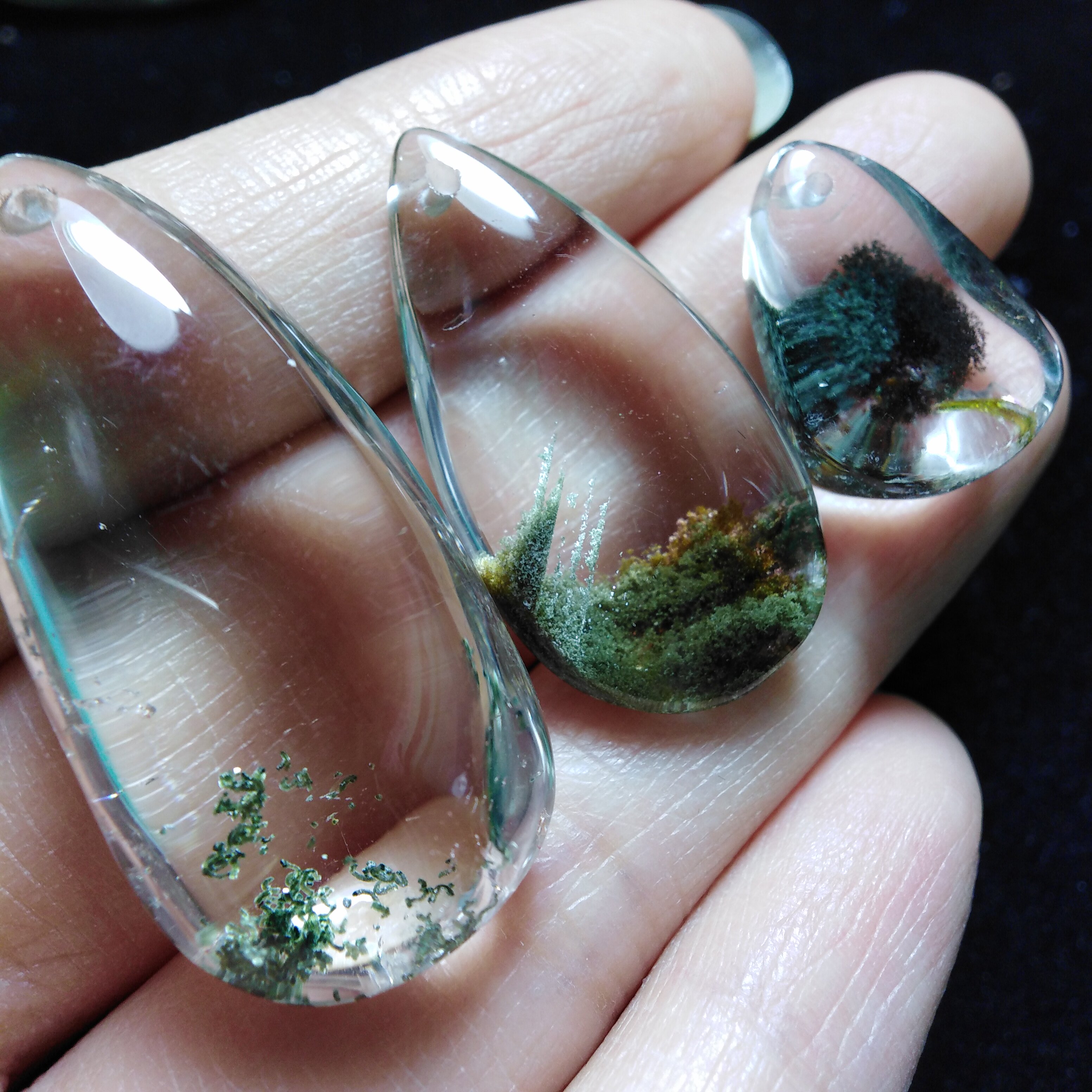 天然水晶绿幽灵千层聚宝盆吊坠无事牌全包裹本命年招财饰品礼物