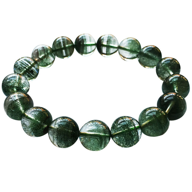 天然水晶绿幽灵灵手手链千层山四季异象招财聚宝盆手饰