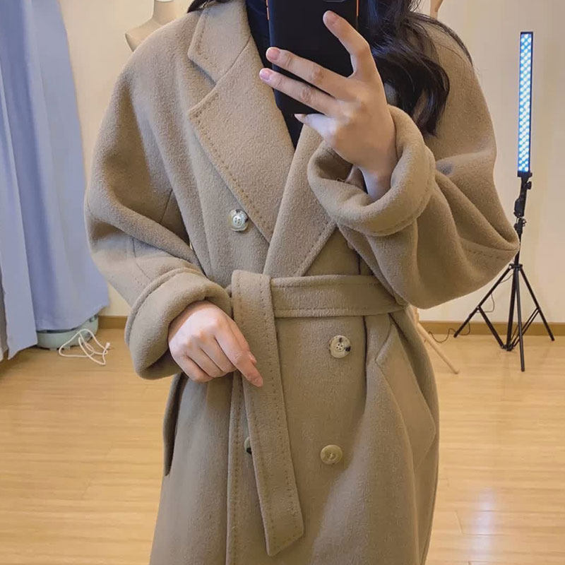 羊绒经典101801大衣女中中长2020秋冬新款双面毛呢外套