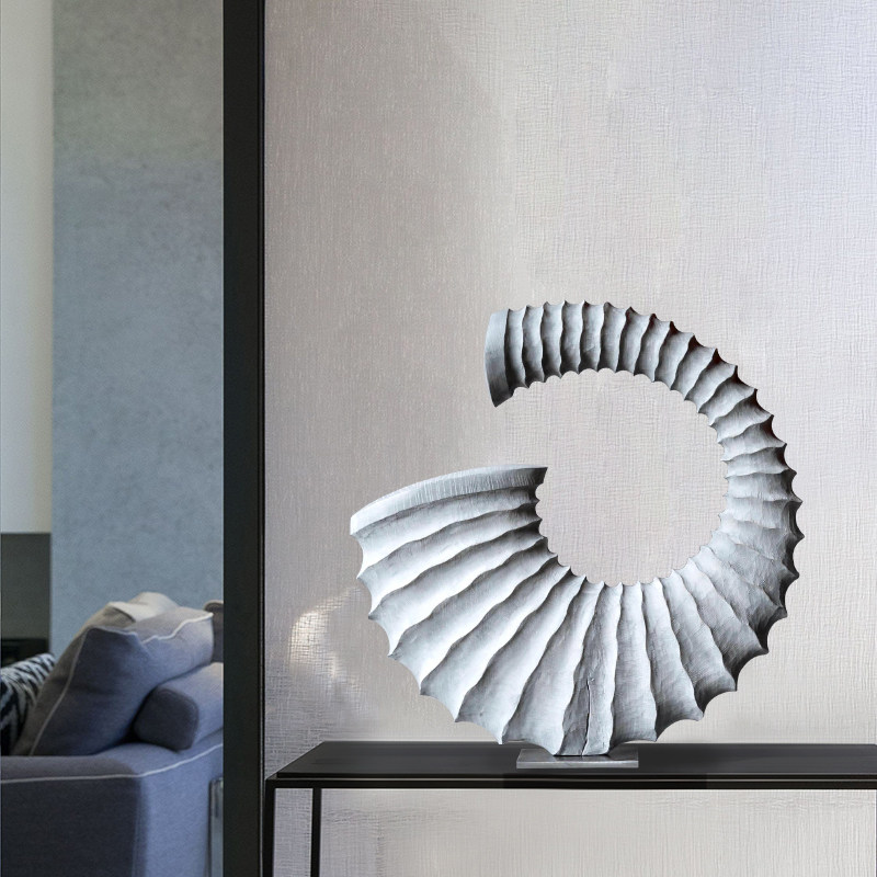 境泉现代木雕抽象工艺品酒店软装创意装饰样板房摆件