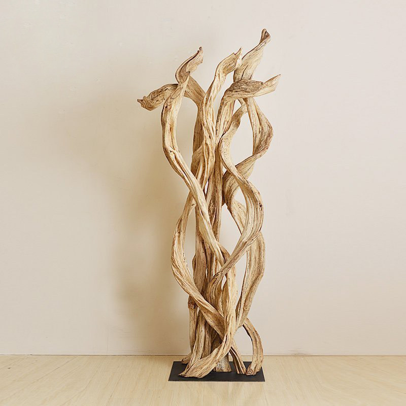 东南亚藤条落地摆件样板房客厅玄关装饰品酒店大堂摆件