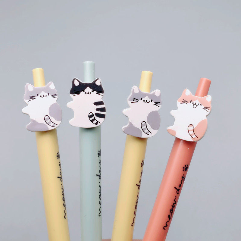 晨光喵趣满屋按动款全针管中性笔可爱超萌学生中性笔