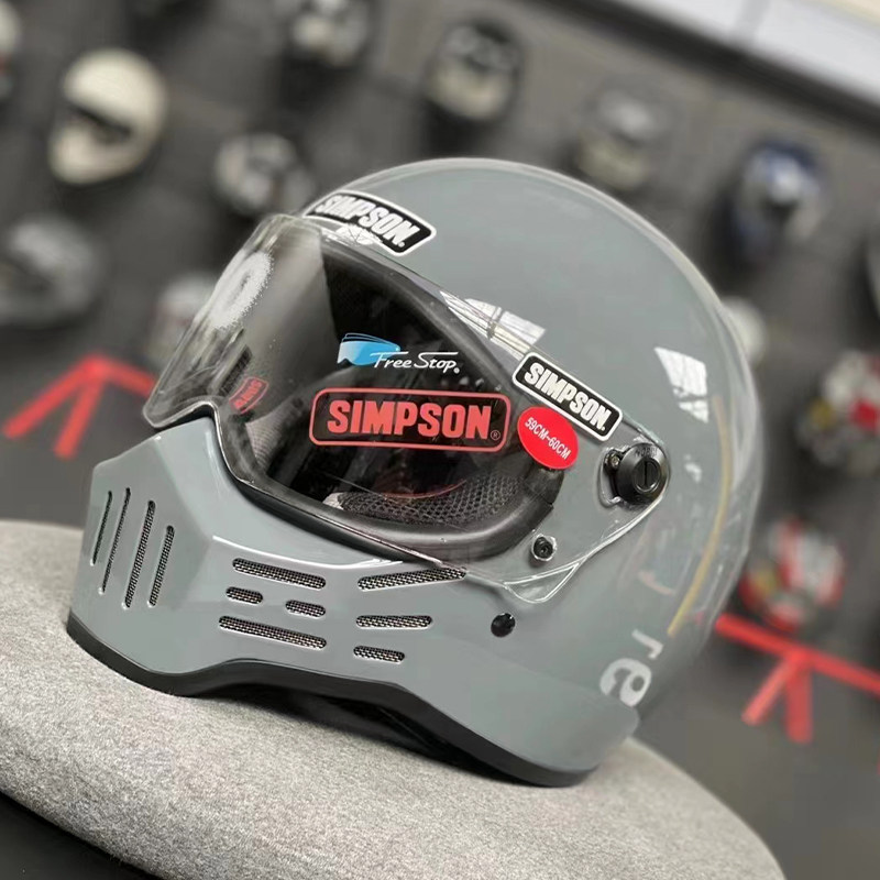 辛普森m30复古机车头盔simpson美版个性碳纤维匪帮摩托车头盔