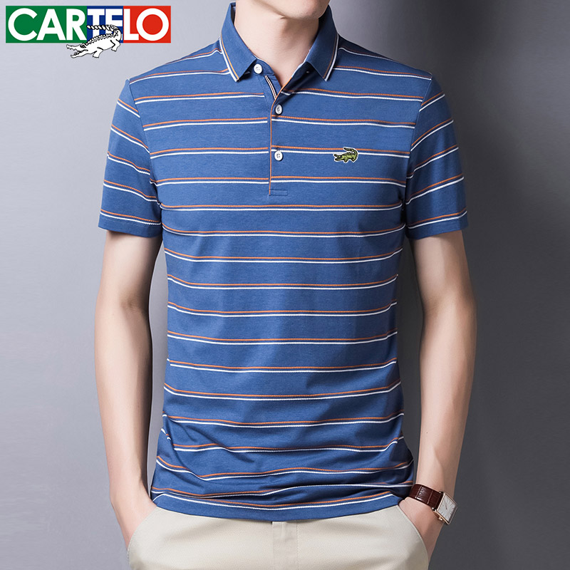 鳄鱼短袖t恤男士中年2022新款男装翻领半袖polo衫爸爸夏装上衣服