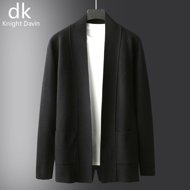 2022春秋新款中长款男士开衫针织衫外穿毛衣薄外套商务休闲男线衣