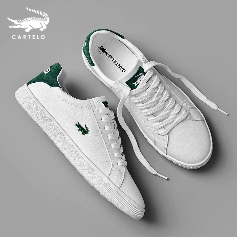 鳄鱼男鞋夏季2022年新款鞋子男潮鞋百搭真皮小白鞋男士休闲板鞋子