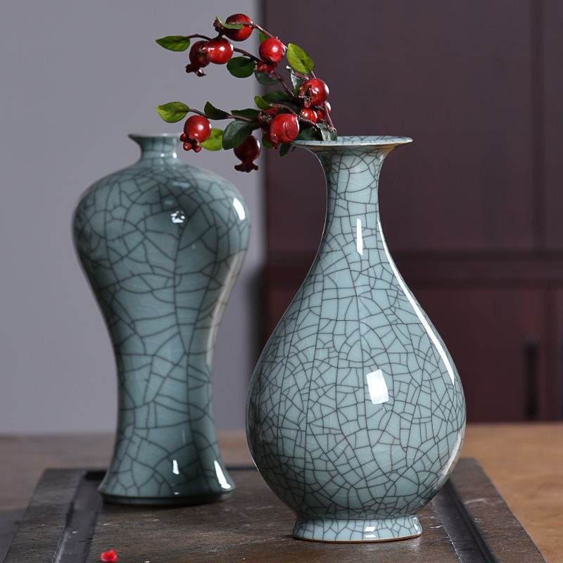 小利青瓷古典梅瓶玉壶家居家居装饰装饰品花瓶陶瓷花瓶